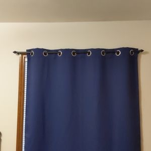 Navy blue 100% polyester curtains